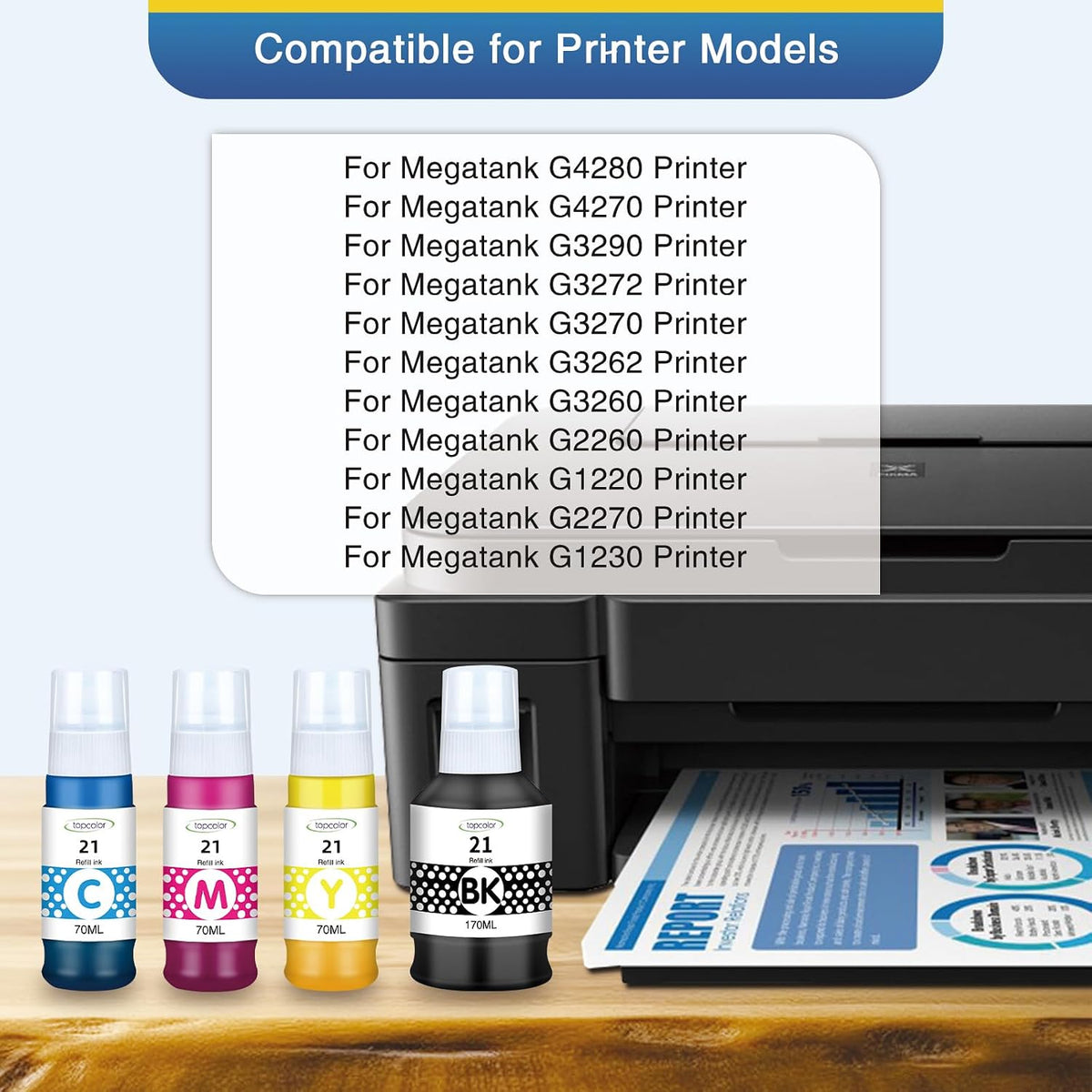 GI-21 G3270 G3260 Ink Bottles Compatible for Canon GI21 Ink Refill Bottles