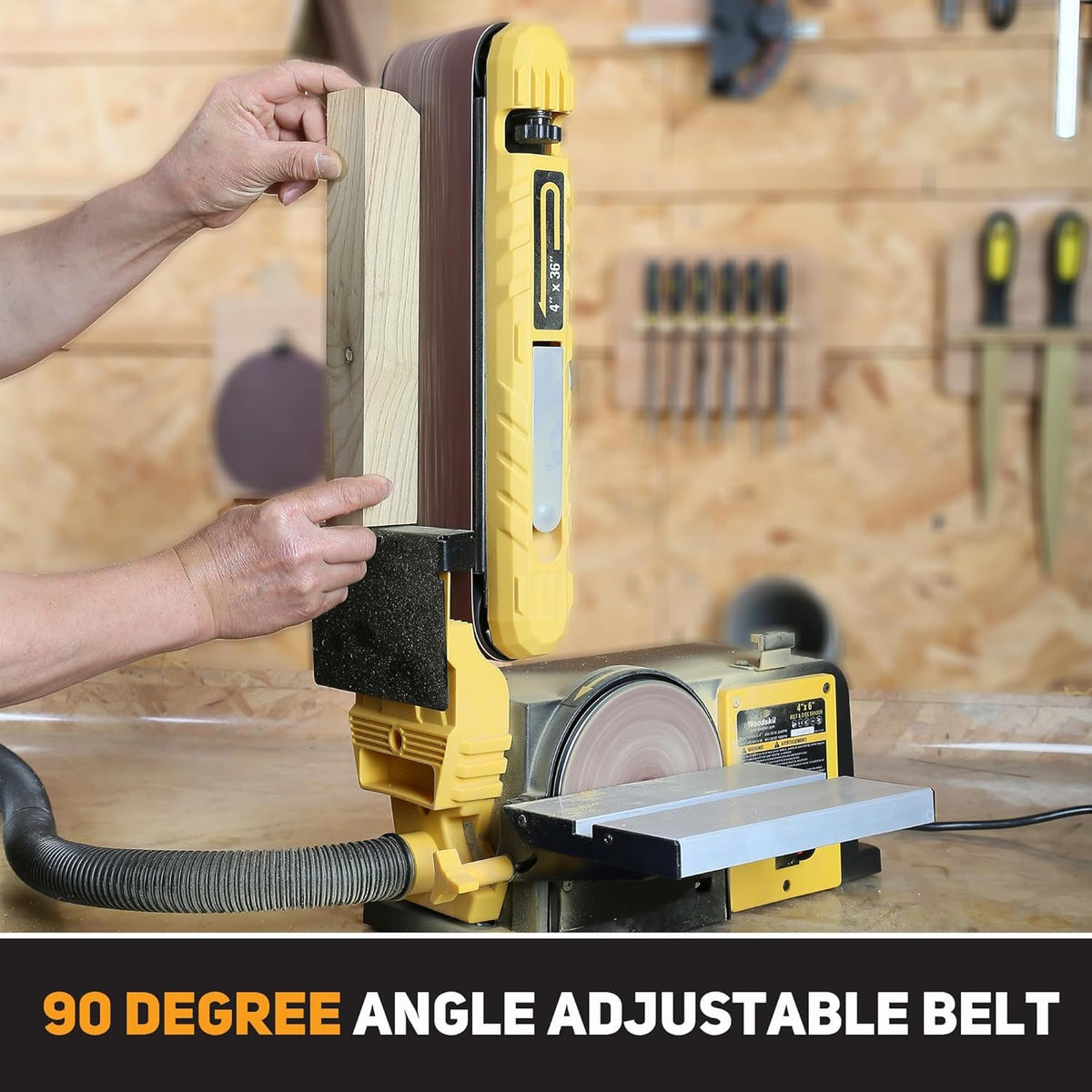 Woodskil 4.3A Belt Disc Sander Combo for Woodworking,4x36" Belt,6" Disc