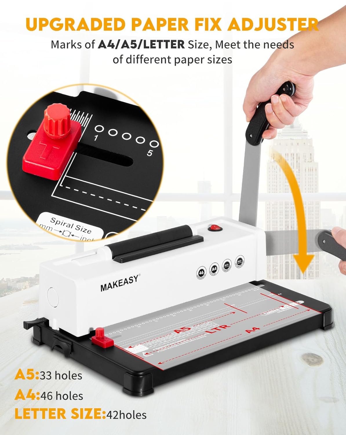 Electric Spiral Coil Binding Machine, 4:1 Pitch