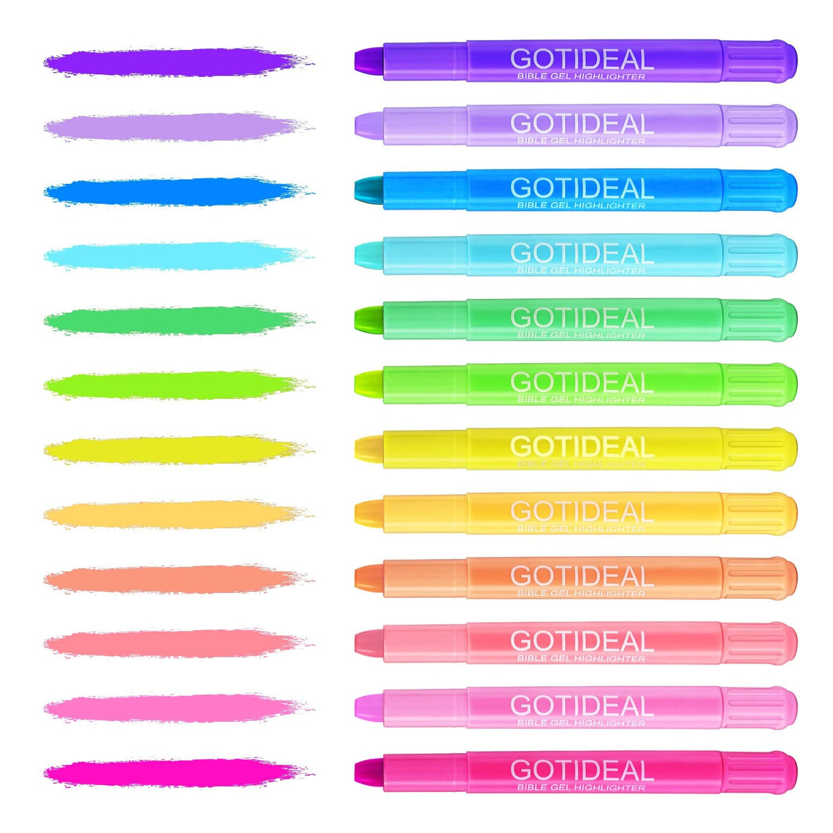 GOTIDEAL Bible Highlighters, 12 Pack Assorted Colors Gel Pens Set