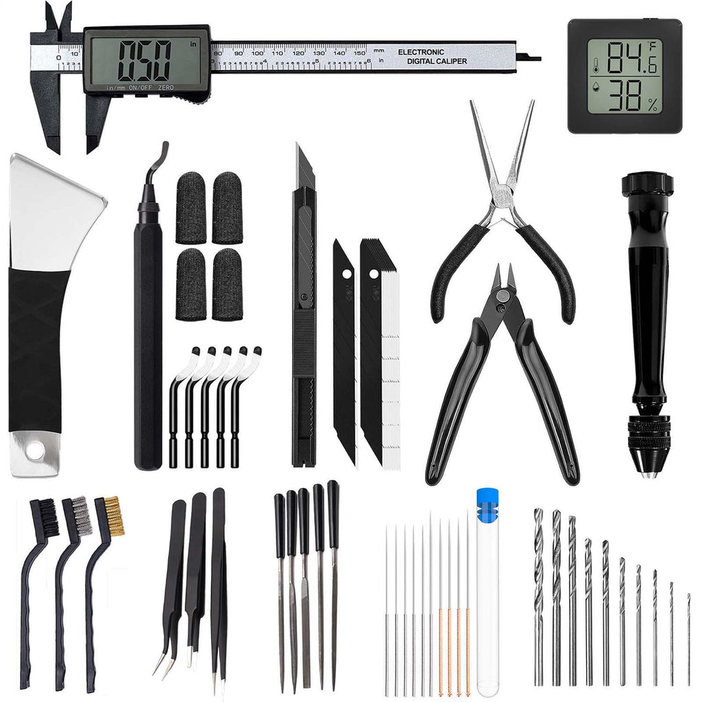 3D Printer Tools Kit, Quality 3D Printing Tool Kit for Model Finishing/Deburring/Drilling, 3D Printer Accessories for All FDM/SLA Printers Removing Support, Cutting Filament, Cleaning Nozzle