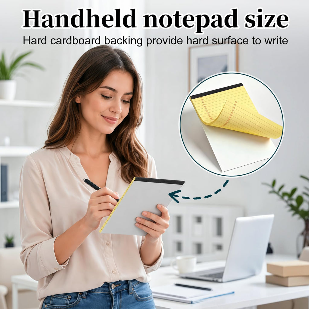 7 PCS Note Pads 5x8 Small Legal Pads 210 Sheets, Perforated Small Notebook Notepad 5 x 8 ,College Ruled Lined Paper Pads 80GSM, Mini Hard Backing Writing Pads Memo for Work School &Office Supplies-Multicolor