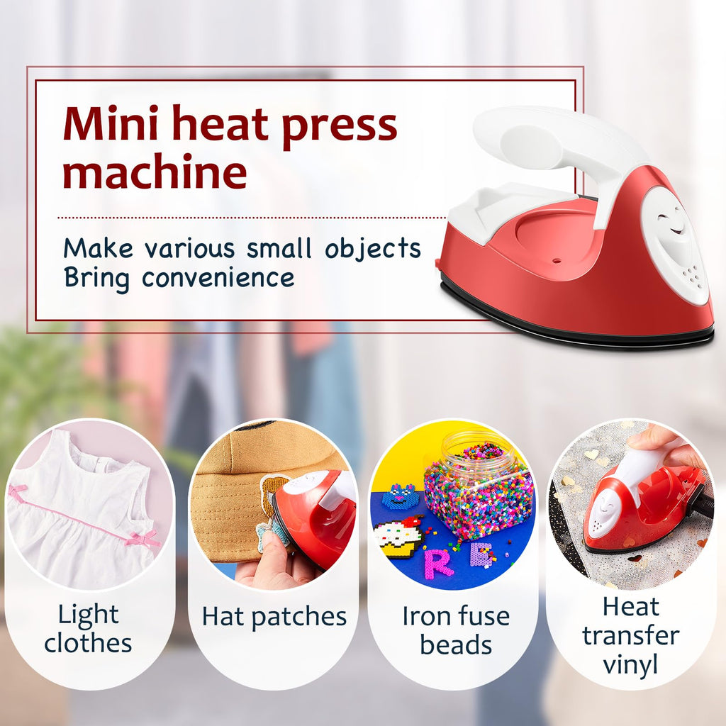 Honoson Mini Iron for Craft Small Iron on Patch Fuse Bead, Mint Green