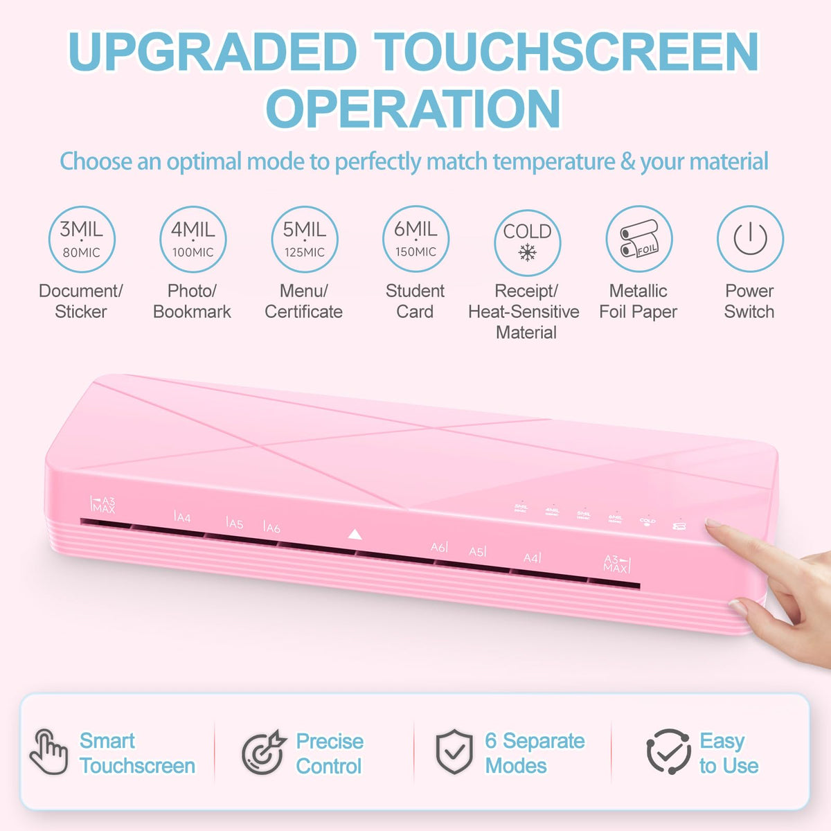 Crenova: 13" Touchscreen Laminator with 6 Lamination Modes