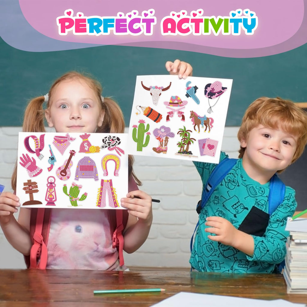 Labeol Diamond Art Kits for Kids Boys and Girls Ages 6-8-10-12 Easy to DIY Creative Diamond Art Sticker Craft by Numbers Kits for Kids and Adult Beginners (Animal)