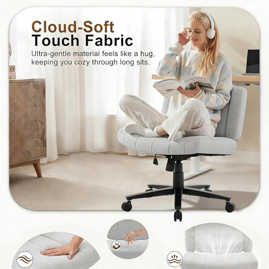Vigosit Plush Cross-Legged Desk Chair (Multiple Colors)