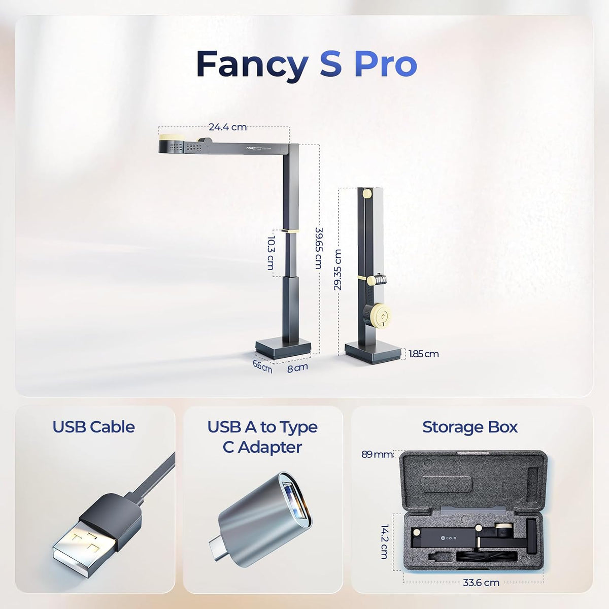 CZUR Fancy S Pro 12MP USB Document Camera - Black