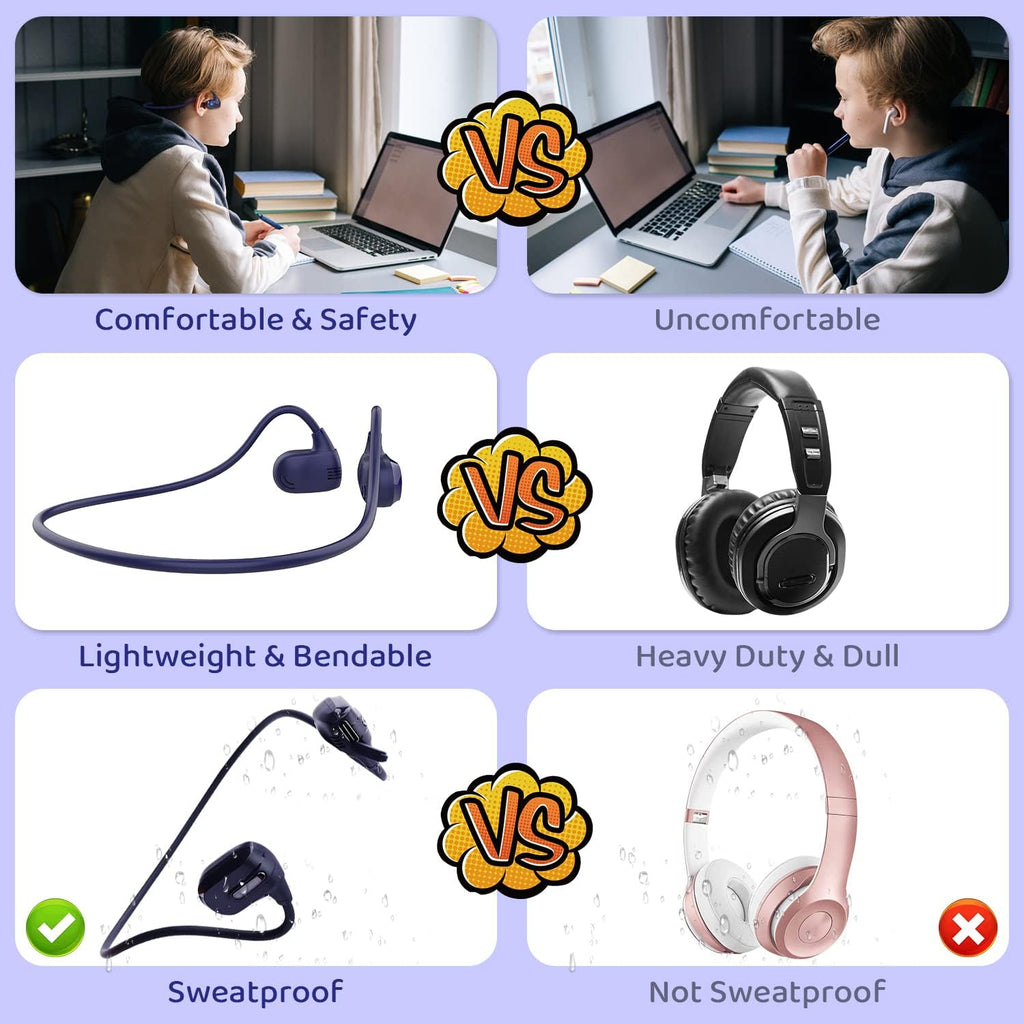BANIGIPA Kids Headphones, Open Ear Headphones for Teens Child Boys Girls