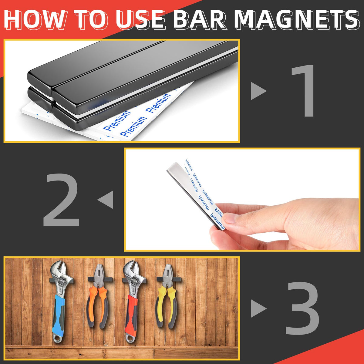 100 Pack Small Neodymium Magnets, Strong Bar Magnets, 10 x 5 x 2mm
