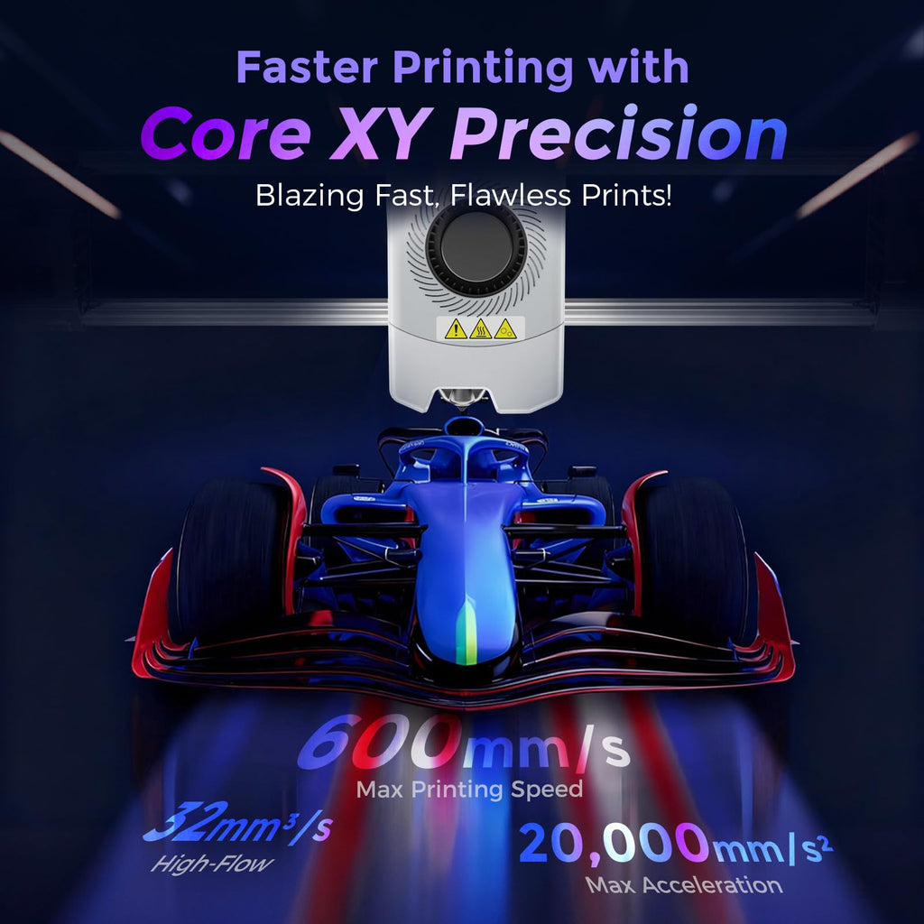 FLASHFORGE Adventurer 5M 3D Printer, 600mm/s High-Speed, 1 Click Fully Auto Leveling, Upgraded Direct extruder Quick Detachable 280°C Nozzle, Dual-Sided PEI Coating Plate, Print Size 220x220x220mm