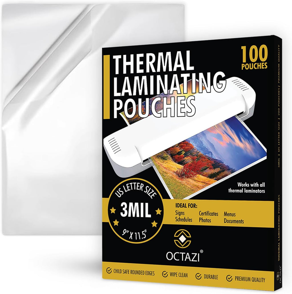 OCTAZI: Letter Size Thermal Laminating Sheets (3 Mil, 100-Count)