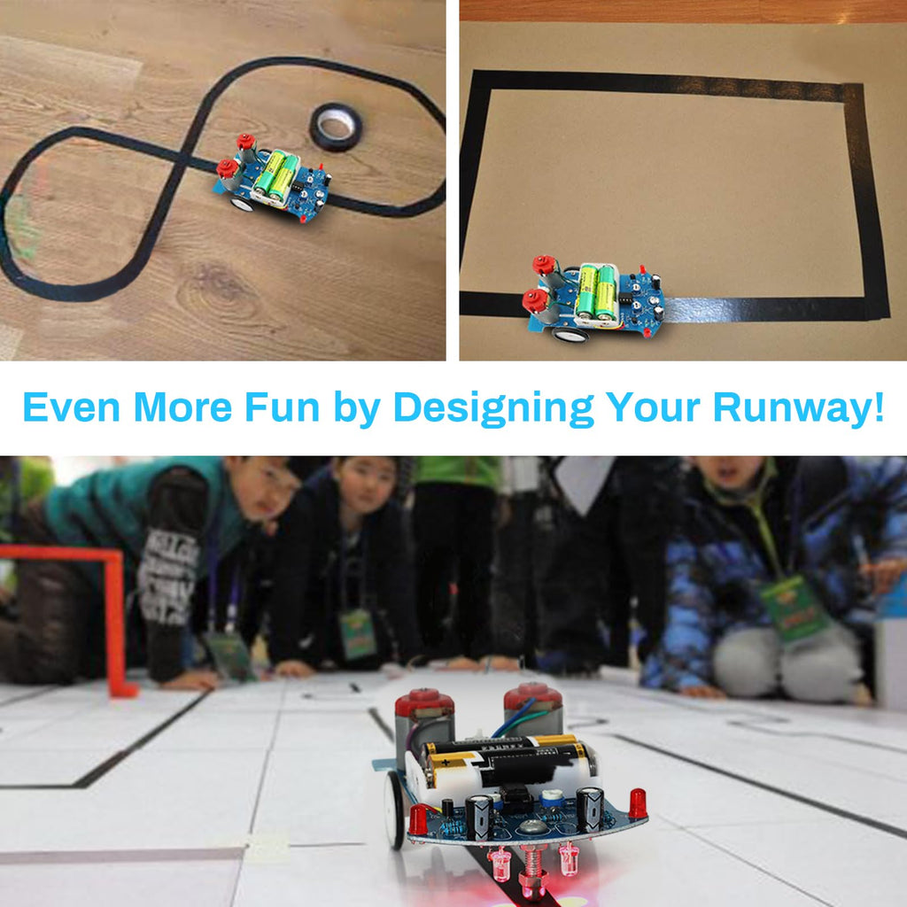 MiOYOOW Line Following Robot Car Kit, Beginners Smart Car Soldering Practice Kit STEM Educational Electronics Soldering Projects for School and Home Learning