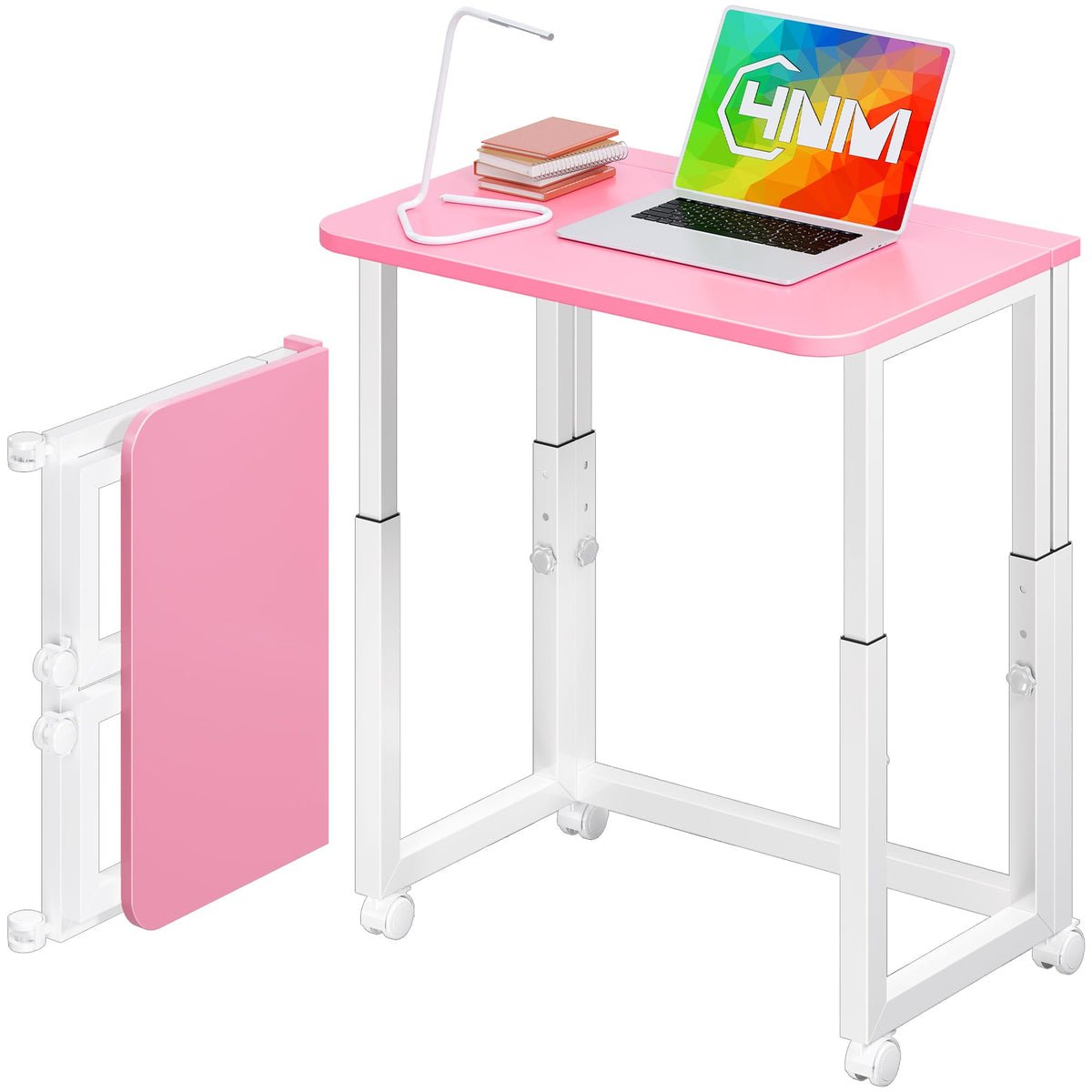 4NM 27.5-Inch Folding Student Desk with Wheels
