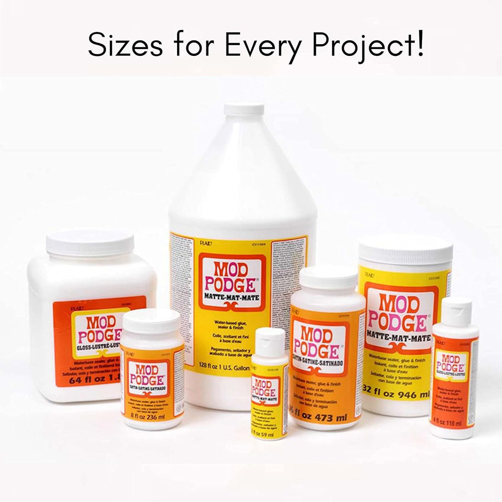 Mod Podge Matte Decoupage Glue, Sealer & Finish – Multiple Sizes