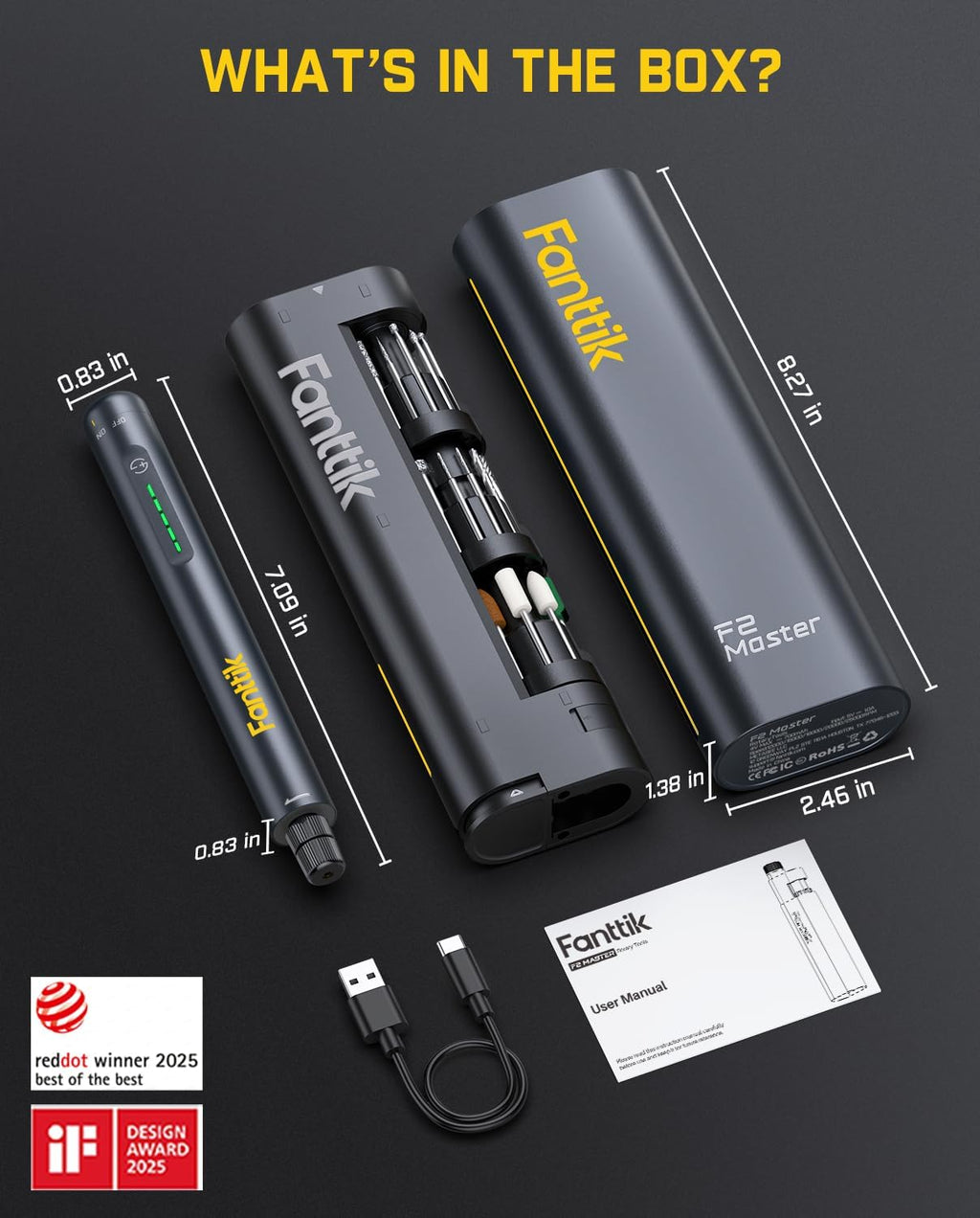 Fanttik F2 Master Mini Cordless Rotary Tool Kit for 3D Printer Sanding