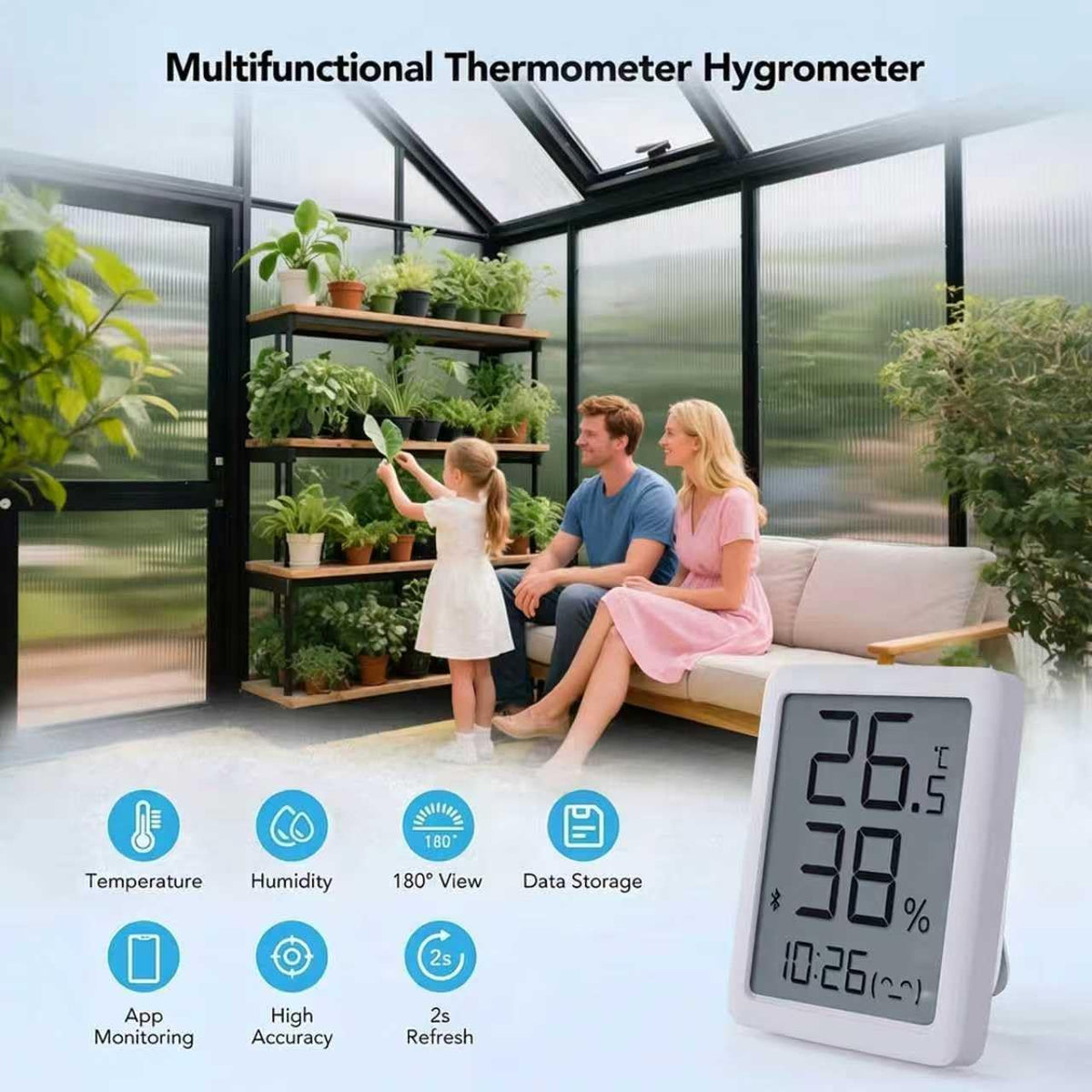 Windproof Tunnel Greenhouse with Thermometer (Multiple Sizes)