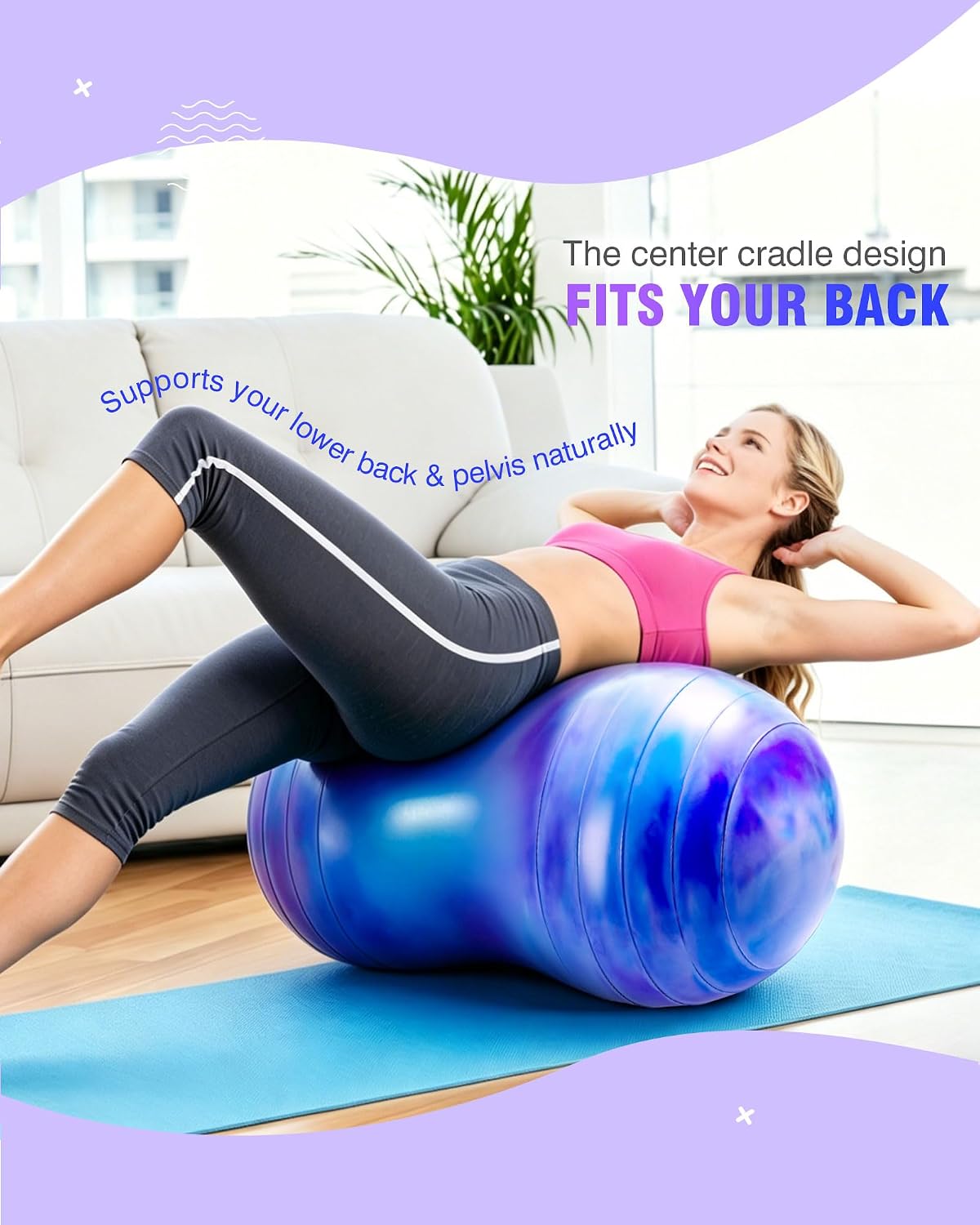 ZOOJOY Peanut Ball for Kids and Adults, 18/20Inch Anti-Burst Exercise Ball