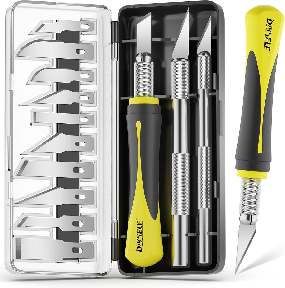 DIYSELF 16-Piece Precision Craft Knife & Hobby Knife Kit with Magnetic Storage Case