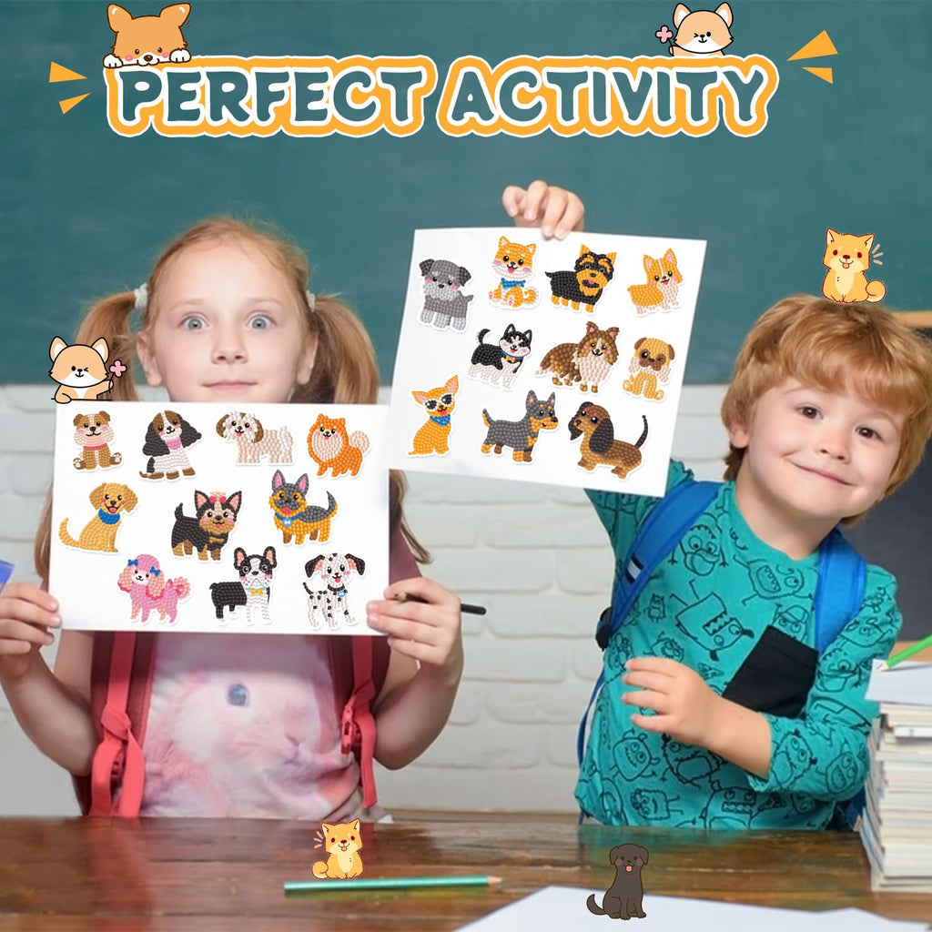 Labeol Diamond Art Kits for Kids Boys and Girls Ages 6-8-10-12 Easy to DIY Creative Diamond Art Sticker Craft by Numbers Kits for Kids and Adult Beginners (Animal)