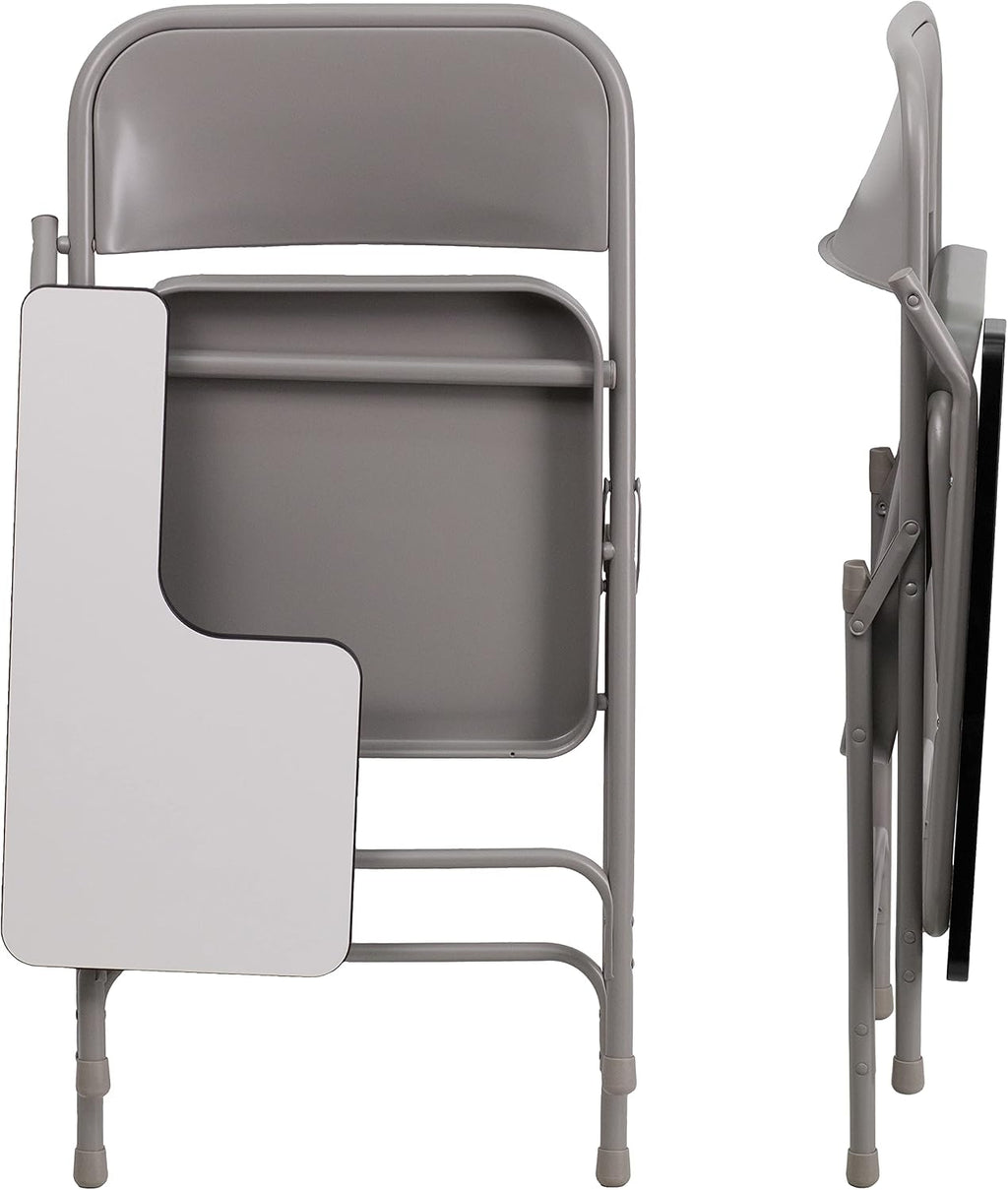 Flash Furniture Ralph Premium Steel Folding Chair with Right Handed Tablet Arm