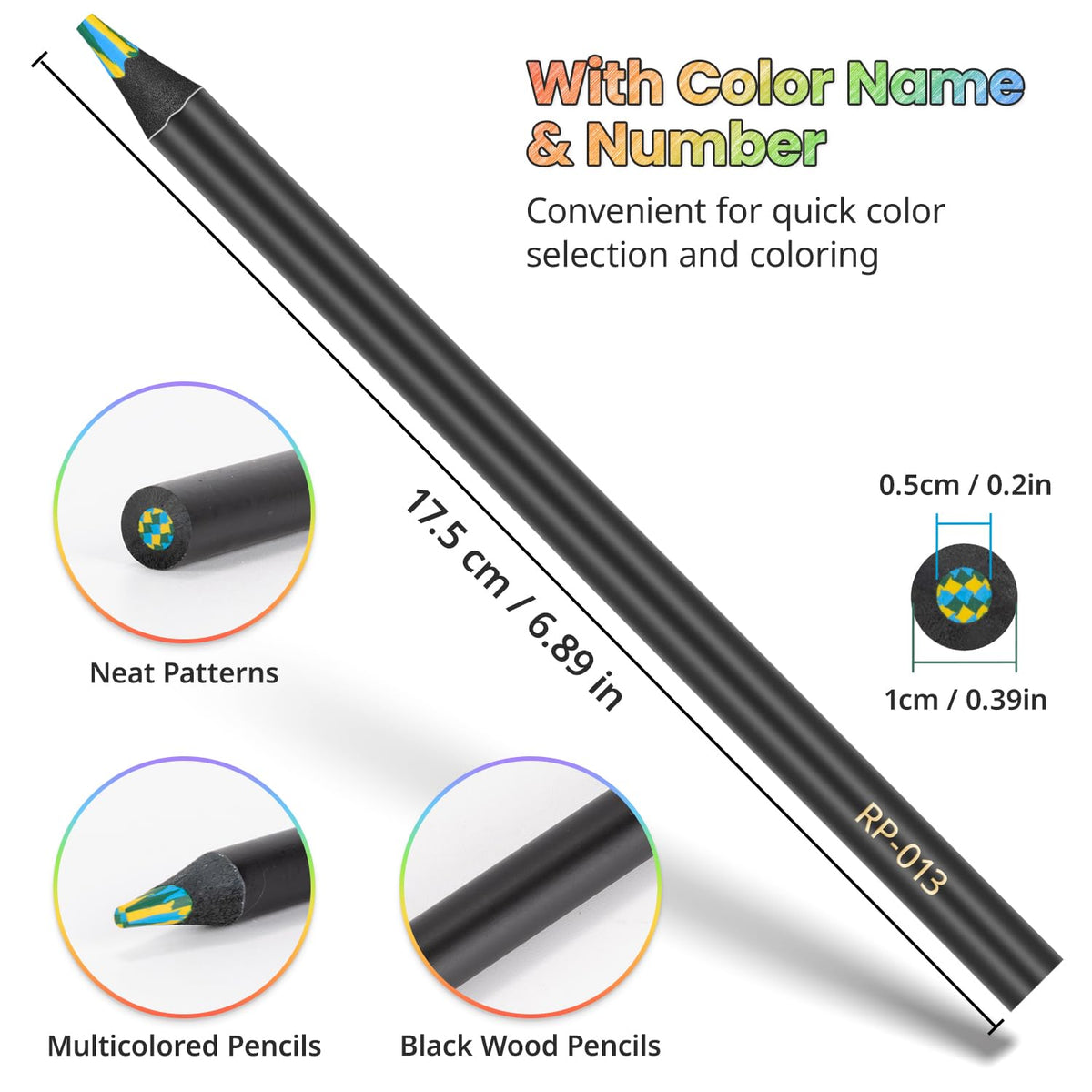 Yangmei Stocking Stuffers, Art Supplies, 12 Rainbow Colored Pencils
