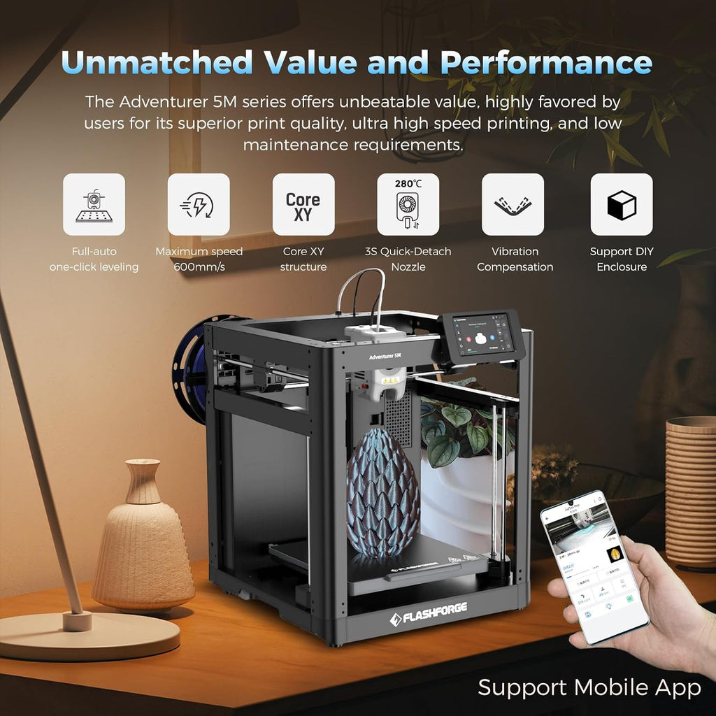 FlashForge: Adventurer 5M 3D Printer — CoreXY High-Speed (Ages 13+)