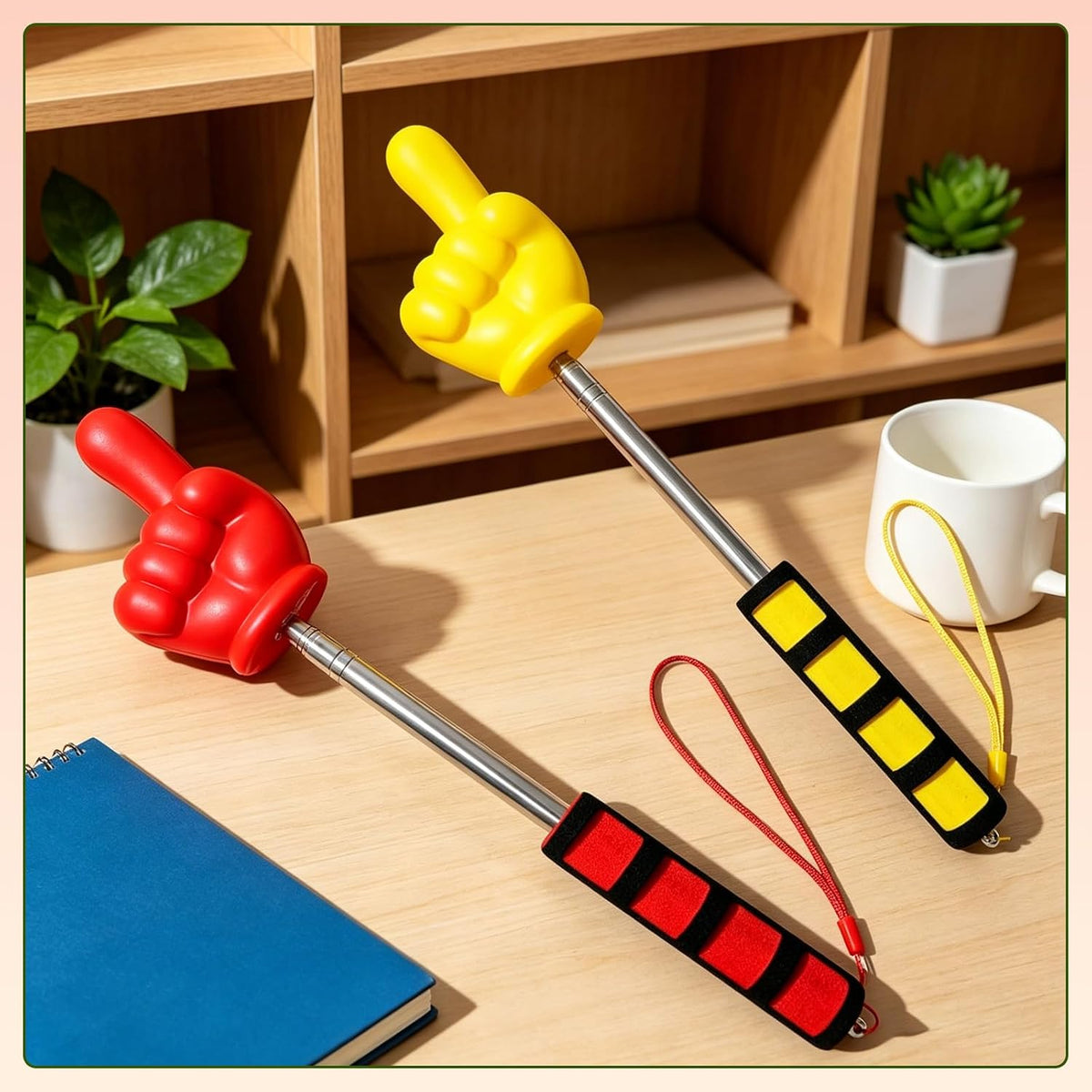 2Pcs Extendable Pointer Finger Stick,37" Telescopic Teacher Pointer