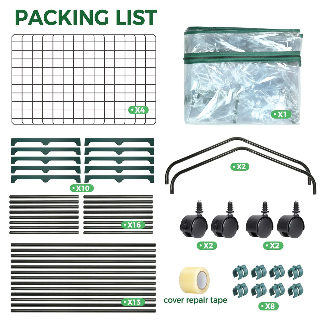 Ohuhu Portable Greenhouse with 4 Shelves (Mini & Large Sizes)