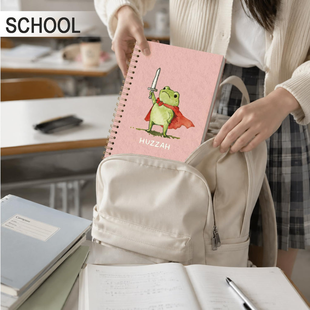 Frog Notebook, Frog Office Supplies, Cute Spiral Journal for Teens
