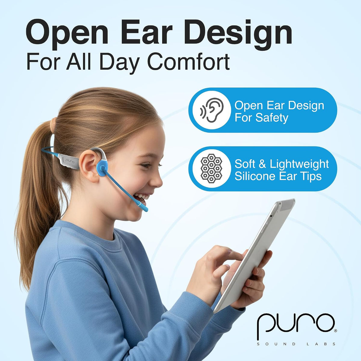 Puro Sound Labs - Kids Headphones, Volume-Limiting 85dB, PuroFlex Kids,Teal