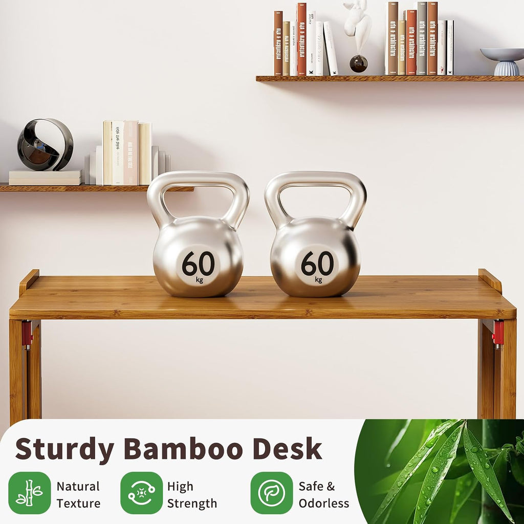 Dezyfurni Bamboo Folding Student Desk with Storage