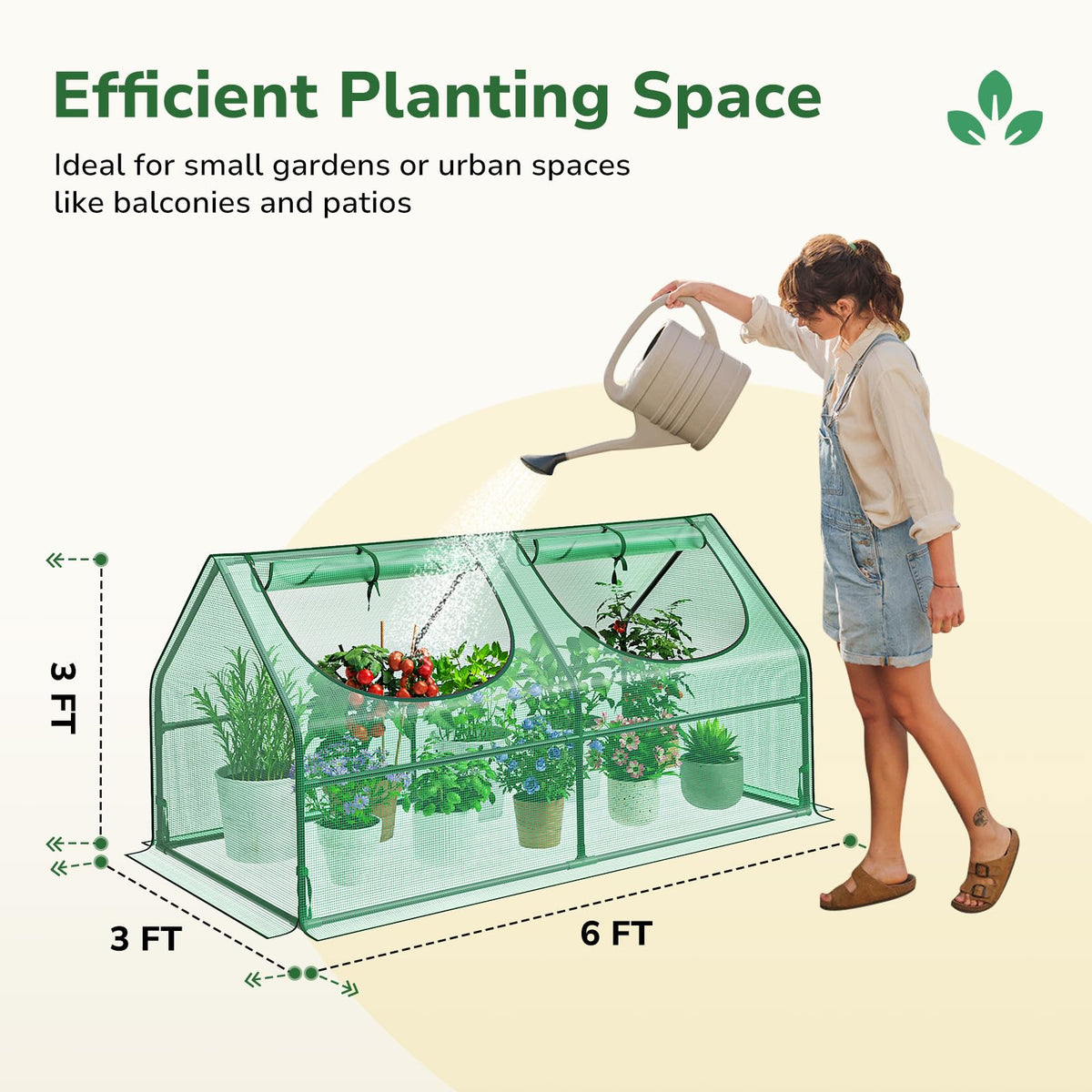 Greatbuddy Small Greenhouse, 9 Sq Ft (3 ft × 3 ft)