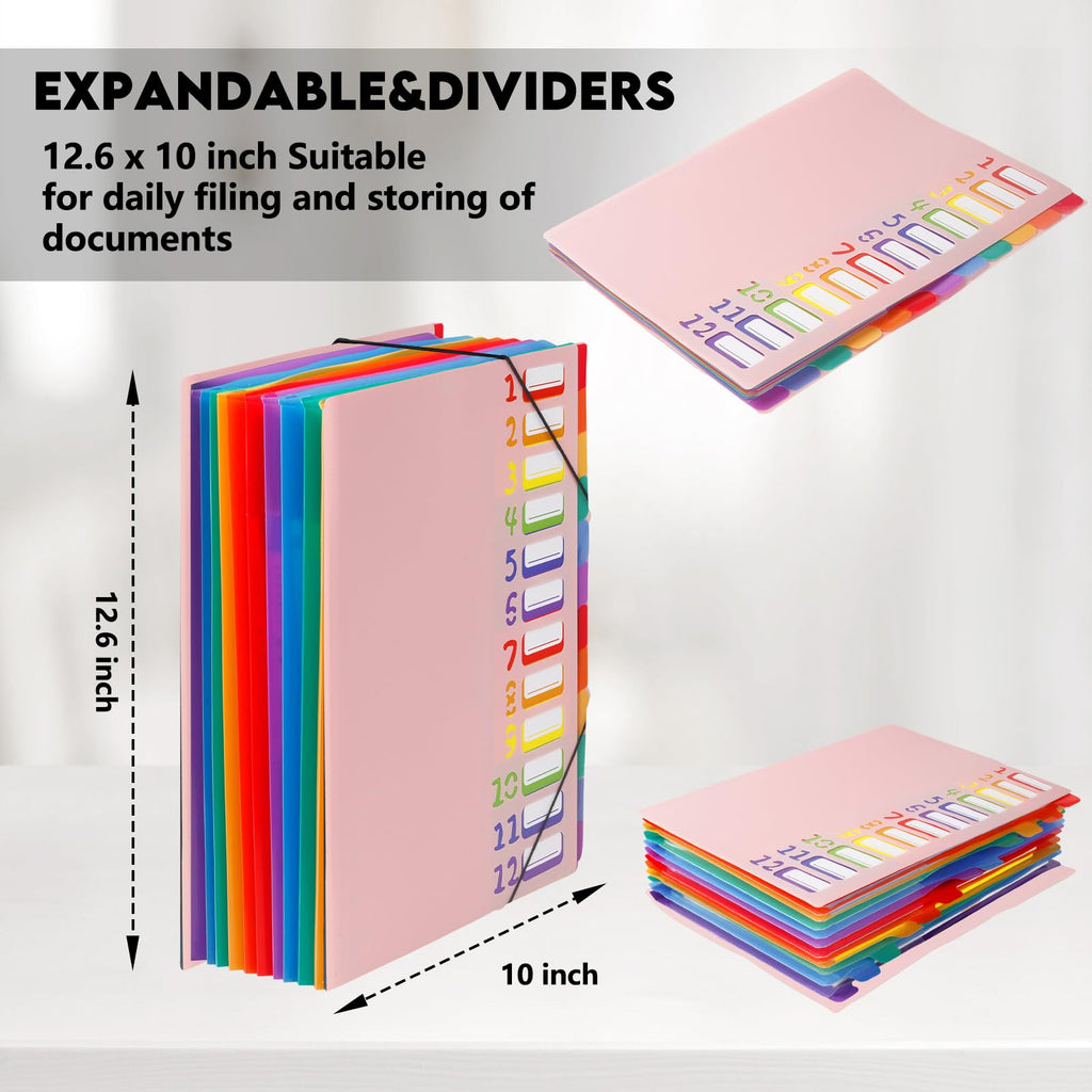 24 Pockets Expanding File Folder Organizer,Accordion File Organizer