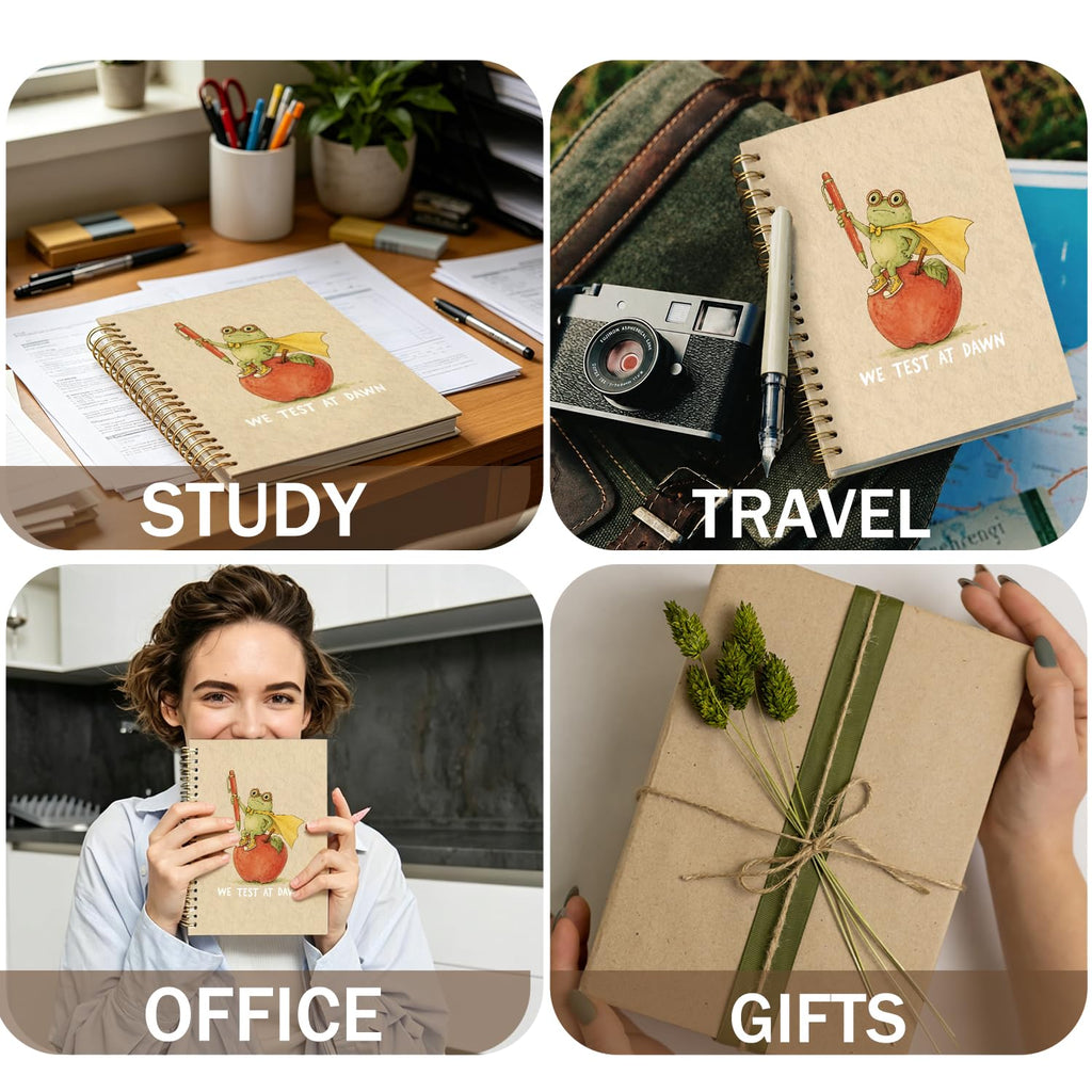 Frog Notebook, Frog Office Supplies, Cute Spiral Journal for Teens