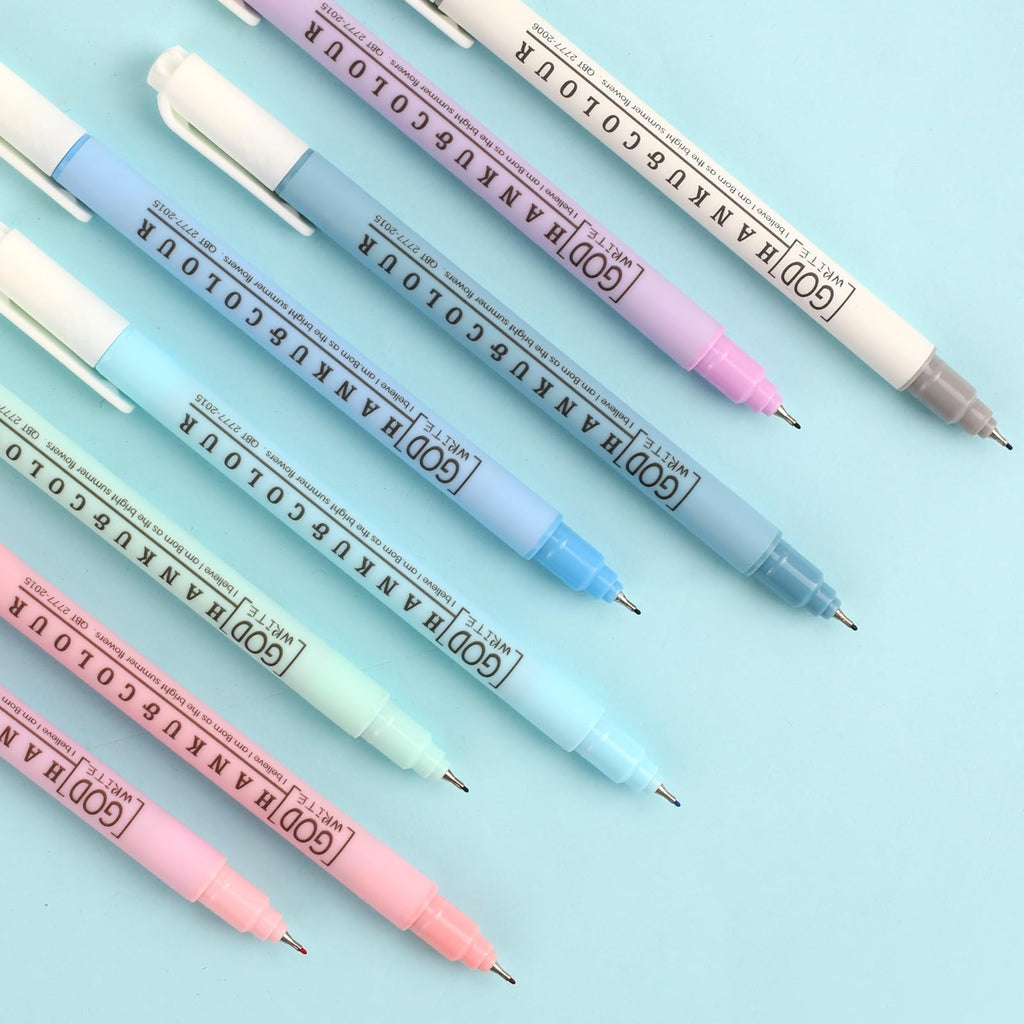 HANKU Colored Bible Pens, 8 Pack 0.38mm Fine Point Pen No Bleed Through