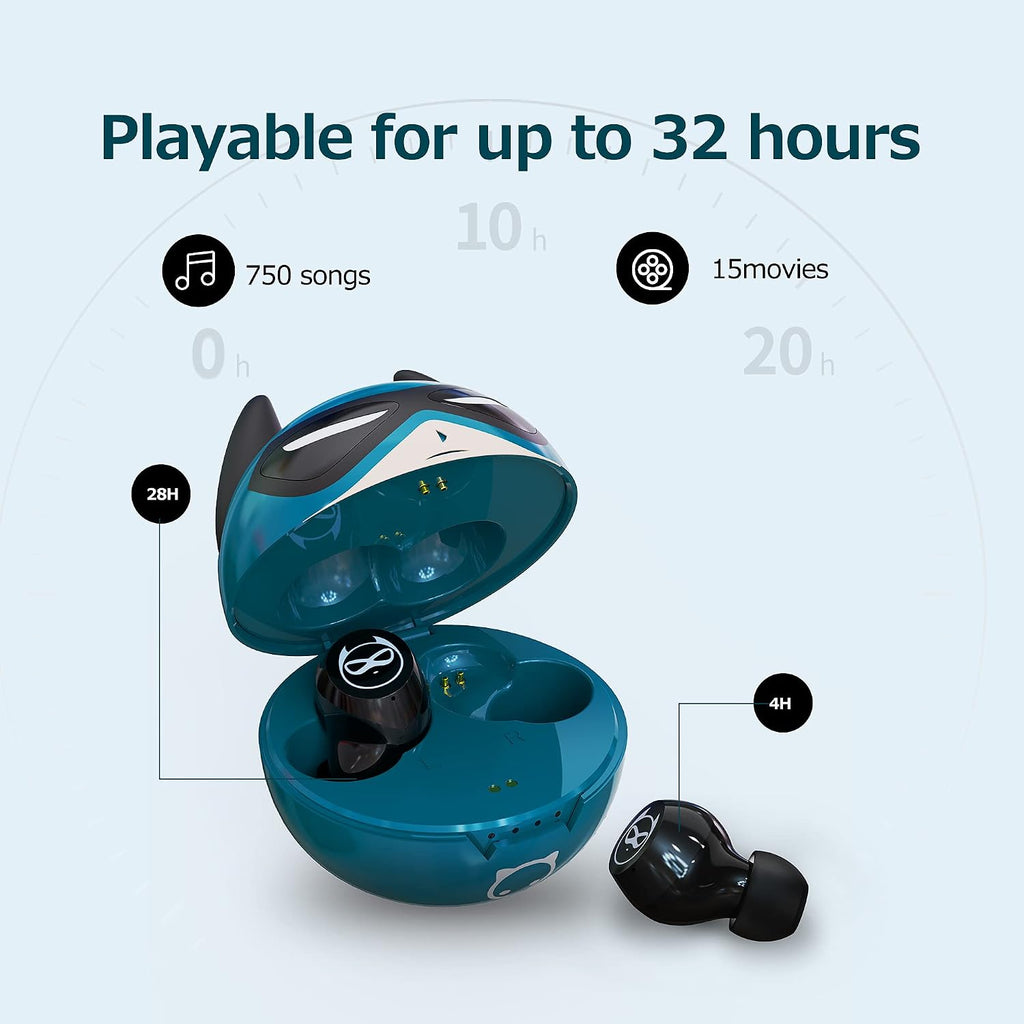 Kids Wireless Earbuds, Noise Reduction Earbuds for Kids Bluetooth 5.0 Waterproof in-Ear Headphones with Mic and Charging Case, Deep Bass Touch Control 36H Playtime Headset for School.