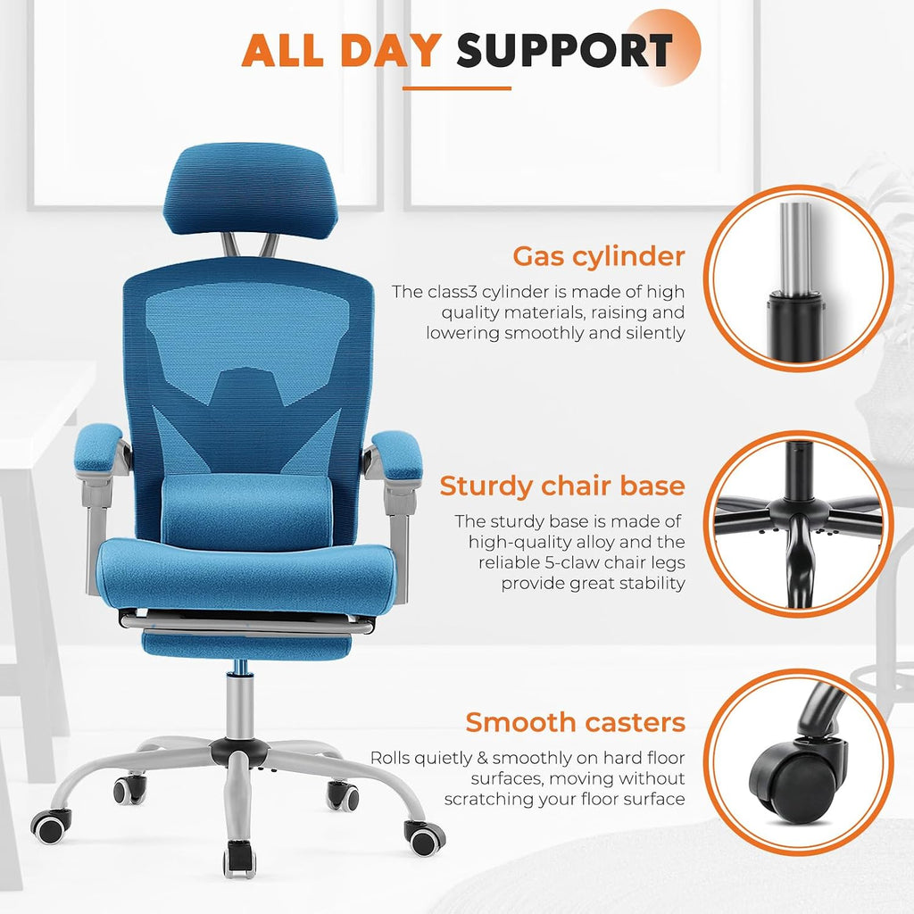 Sweetcrispy Ergonomic Office Desk Chair, Swivel Computer Chair