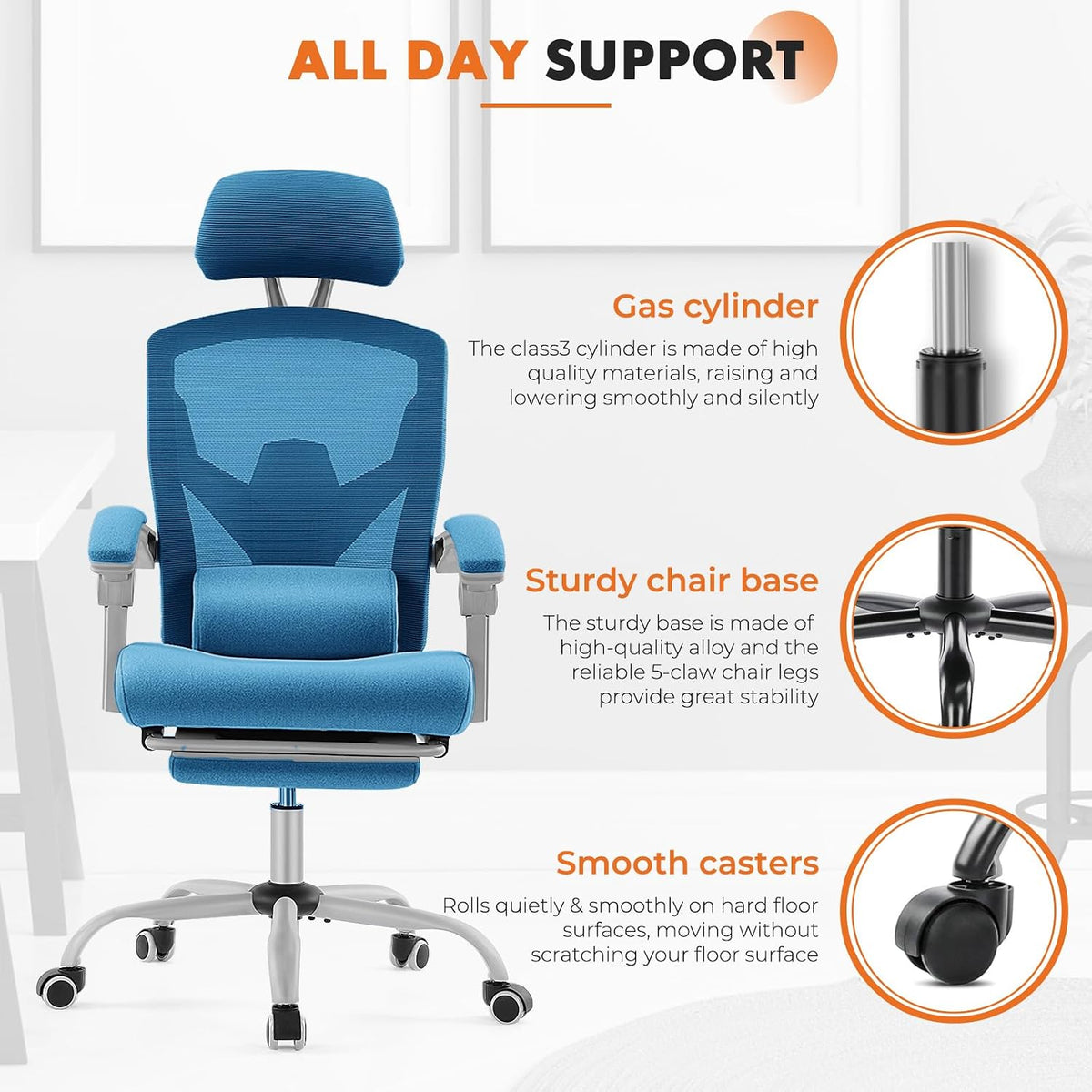 Sweetcrispy Ergonomic Office Desk Chair, Swivel Computer Chair
