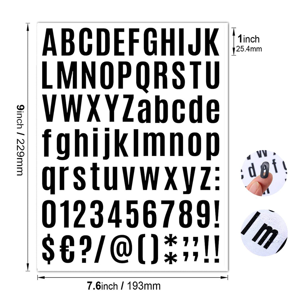1512 Letter Stickers 12 Sheets Alphabet Stickers Vinyl Self-Adhesive Number Alphabet Vinyl Stickers, Mailbox Numbers Labels DIY Crafts Art Making, Decals for Sign,Scrapbook, Classroom Decor, Door