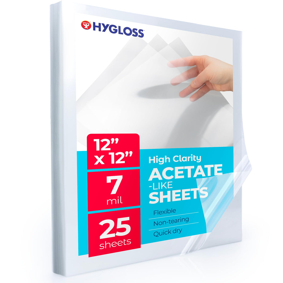 Hygloss Clear Acetate Sheets, 7 Mil (Size and Pack Options)