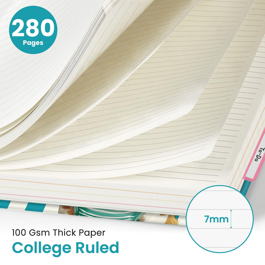 Taja Spiral Notebooks for Work 5 Subject Notebook with Removable Dividers
