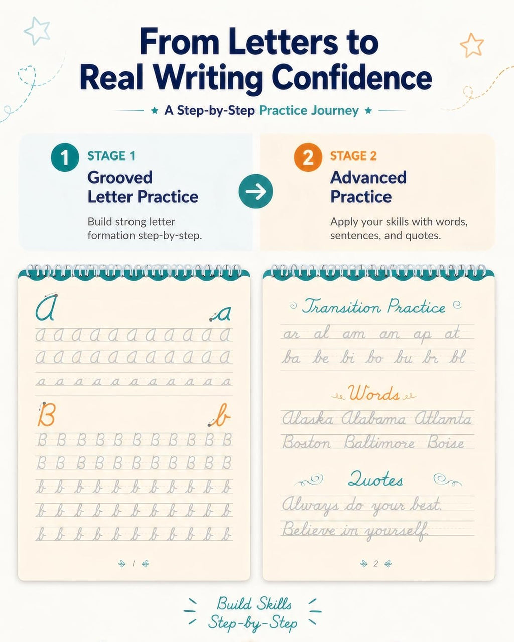 Magic Grooved Cursive Handwriting Workbook for Kids