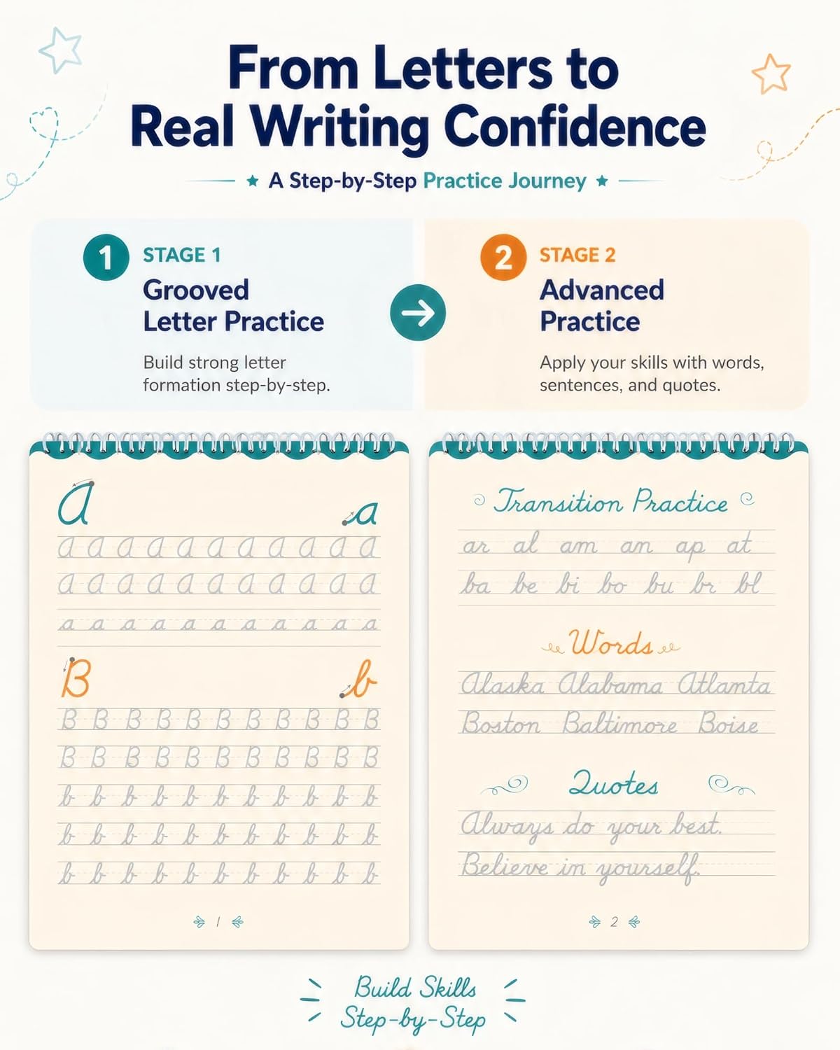 Magic Grooved Cursive Handwriting Workbook for Kids