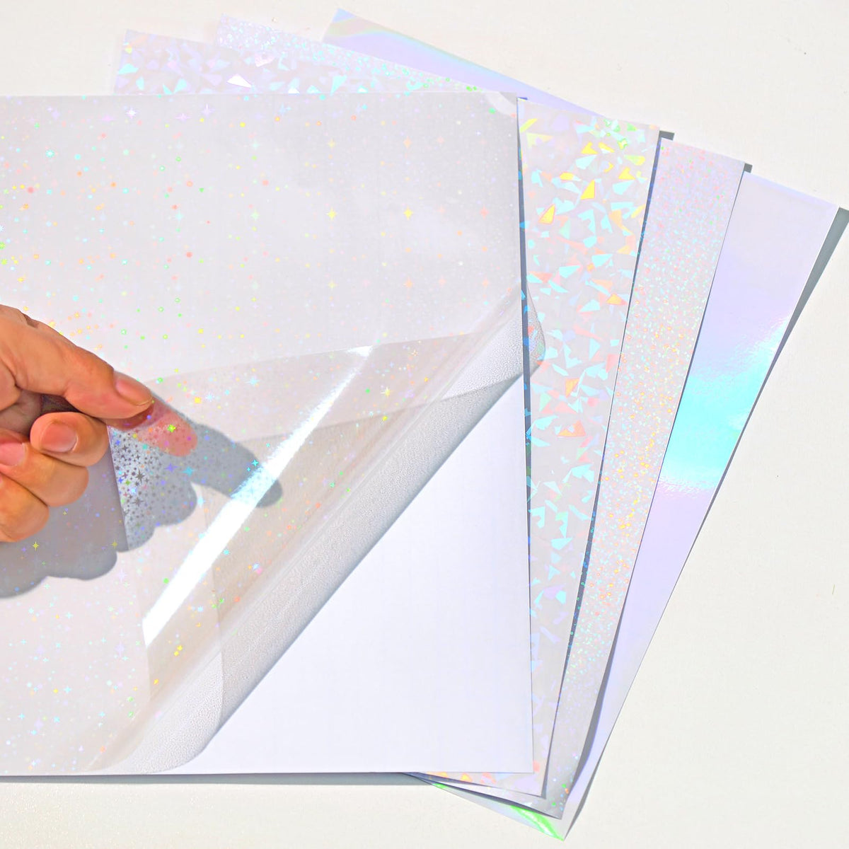 36 Sheets Holographic Laminating Sheets Clear Self Adhesive Sticker Paper