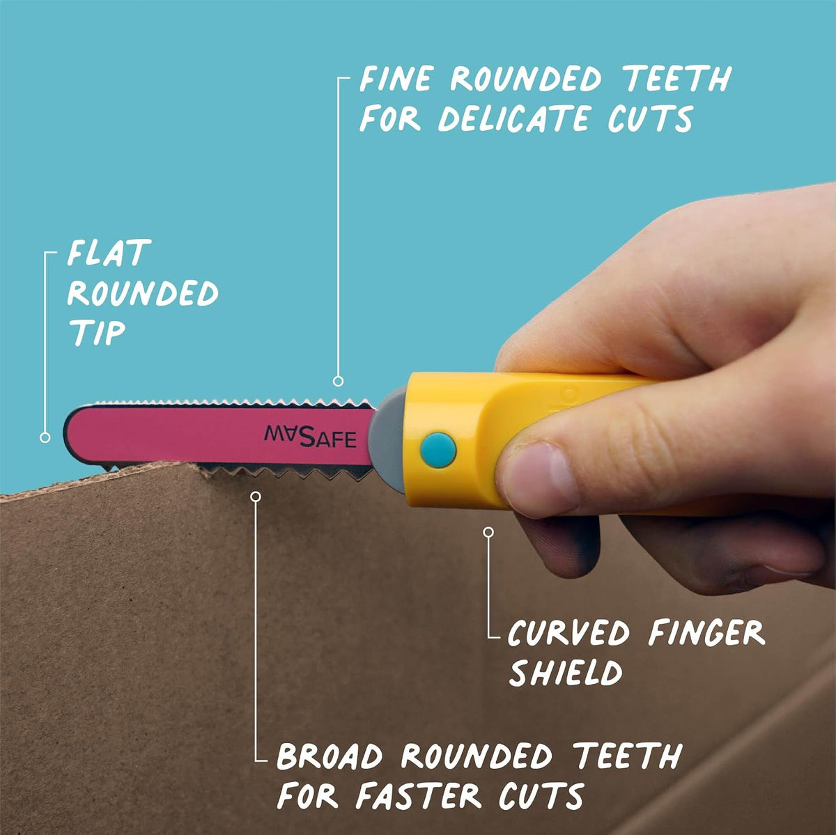 Makedo Safe-Saw | Kids Cardboard Cutting Tool, Steel Blade, No Sharp Edges