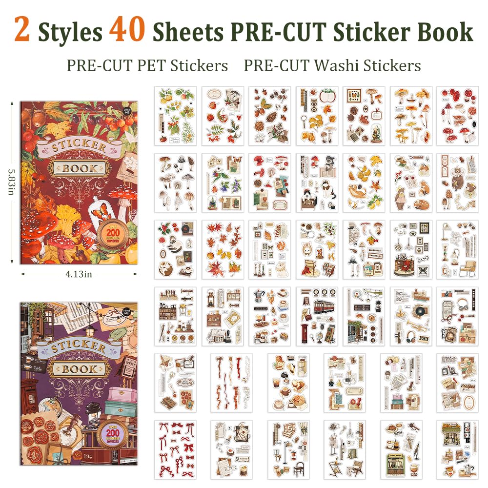 750 Pcs Stickers for Scrapbooking,Christmas Self-Adhesive Scrapbook Sticker