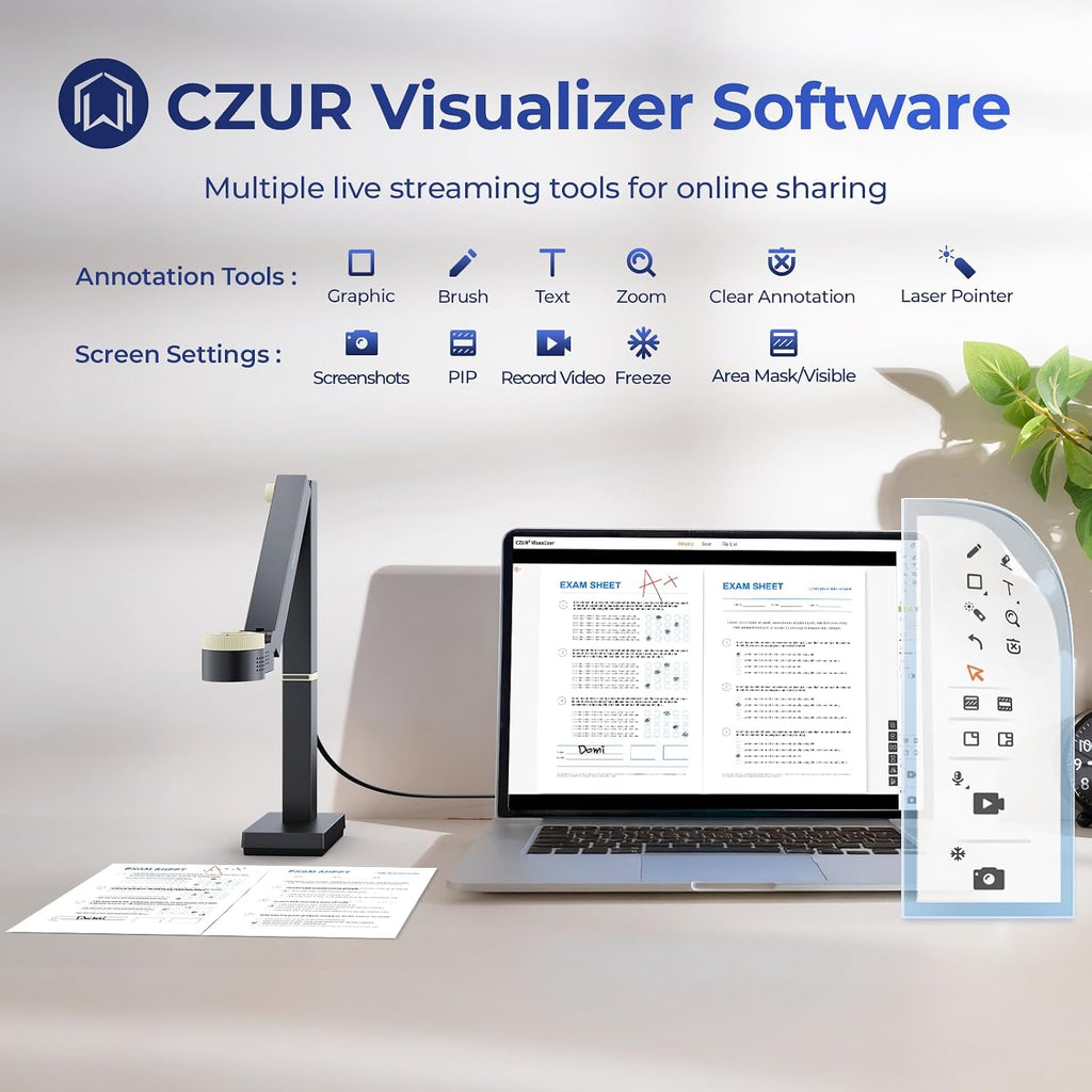 CZUR Fancy S Pro 12MP USB Document Camera - Black
