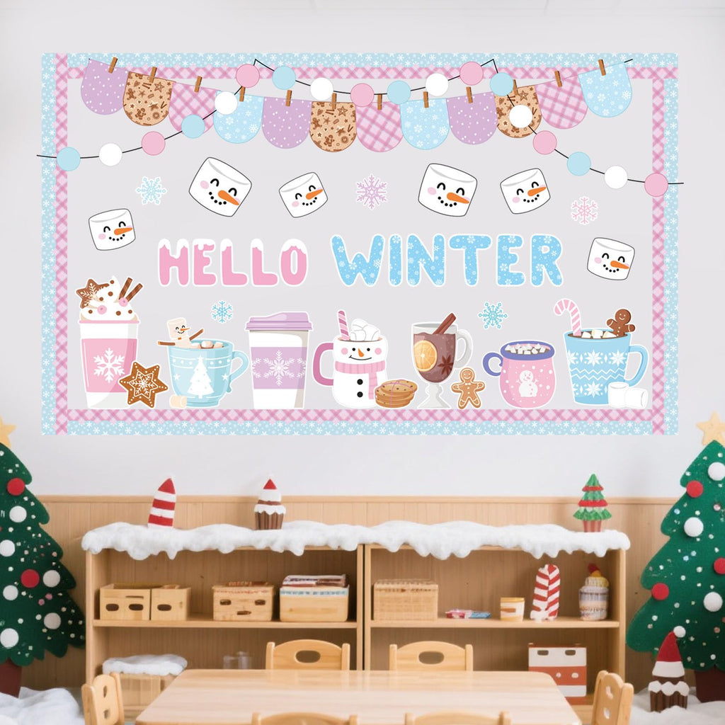 Funrous 71 Pcs Winter Bulletin Board Set Holidays Around The World