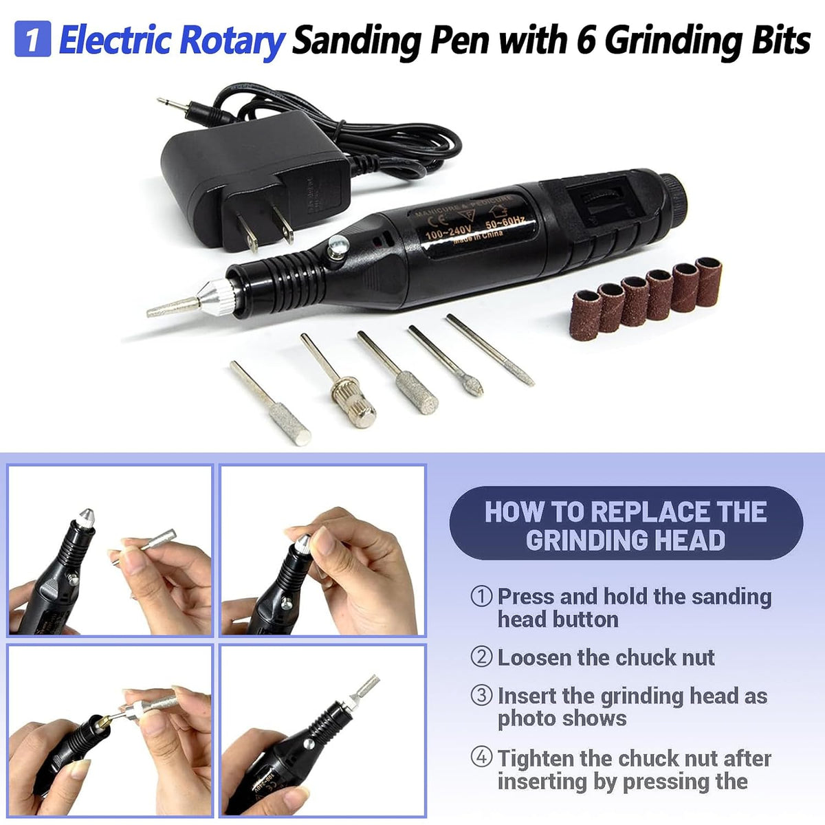 3D Printer Tool Kit: 262-Piece Accessory Set with Nozzle Kit & Mini Electric Grinder
