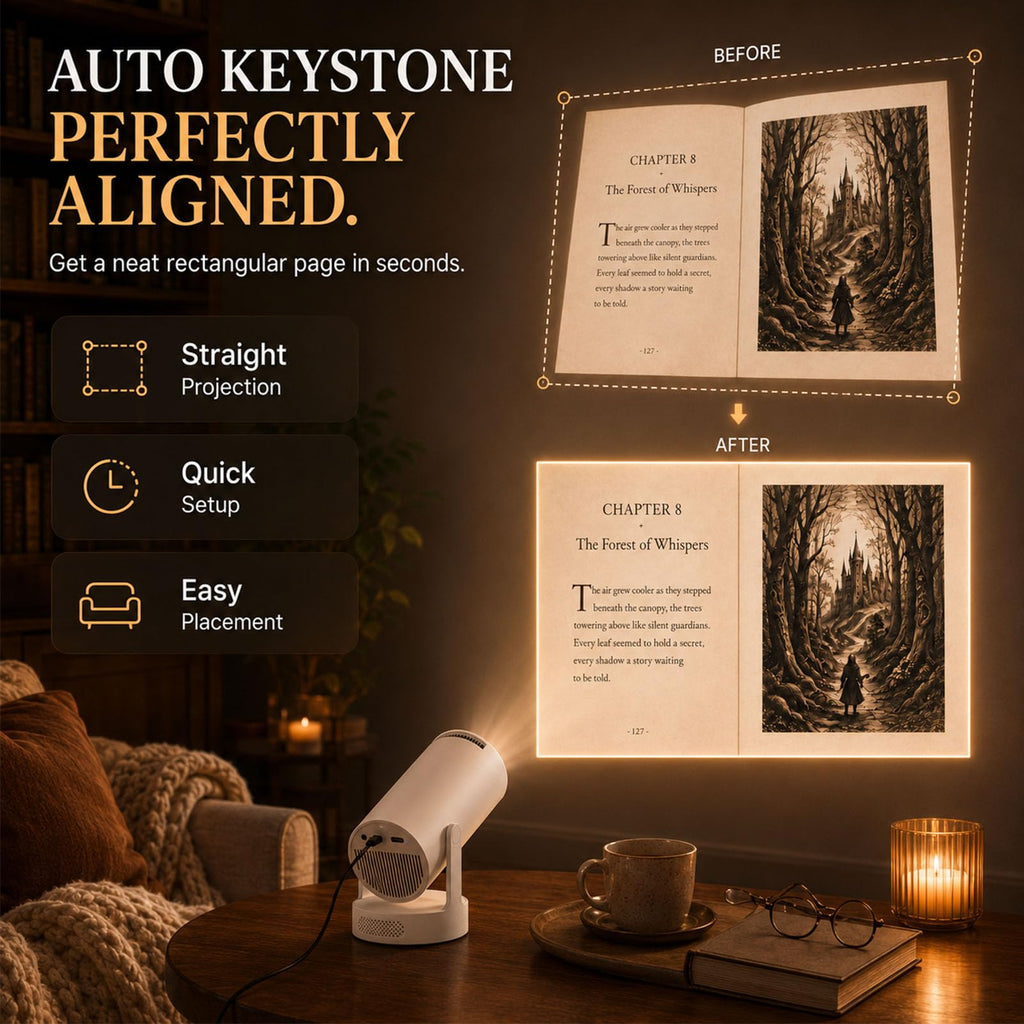 BookGlow Smart Reading Projector with Adjustable Stand
